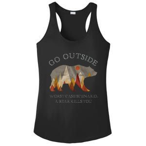 Go Outside Worst Case Scenario A Bear Kills You Camping Ladies PosiCharge Competitor Racerback Tank