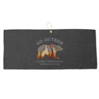 Go Outside Worst Case Scenario A Bear Kills You Camping Large Microfiber Waffle Golf Towel