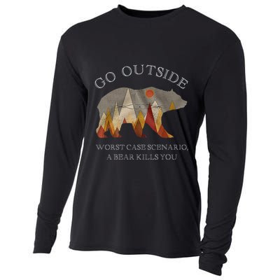 Go Outside Worst Case Scenario A Bear Kills You Camping Cooling Performance Long Sleeve Crew