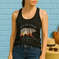Go Outside Worst Case Scenario A Bear Kills You Camping Womens Tank Top