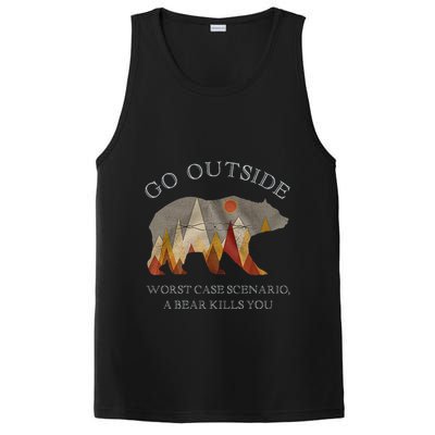 Go Outside Worst Case Scenario A Bear Kills You Camping PosiCharge Competitor Tank