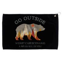 Go Outside Worst Case Scenario A Bear Kills You Camping Grommeted Golf Towel