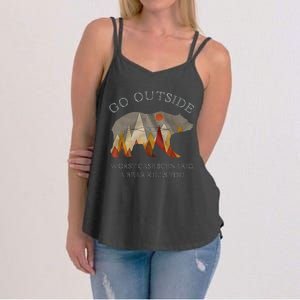 Go Outside Worst Case Scenario A Bear Kills You Camping Women's Strappy Tank