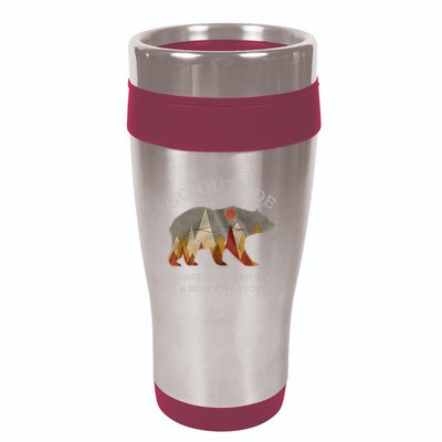 Go Outside Worst Case Scenario A Bear Kills You Camping 16oz Travel Tumbler