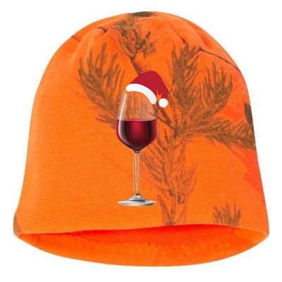 Glass Of Wine With Santa Christmas Hat Funny Ing Great Gift Kati - Camo Knit Beanie