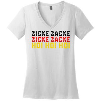 German Oktoberfest Zicke Zacke Zicke Zacke Hoi Hoi Hoi Women's V-Neck T-Shirt