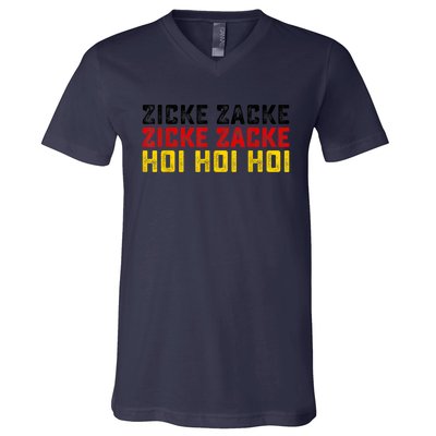 German Oktoberfest Zicke Zacke Zicke Zacke Hoi Hoi Hoi V-Neck T-Shirt