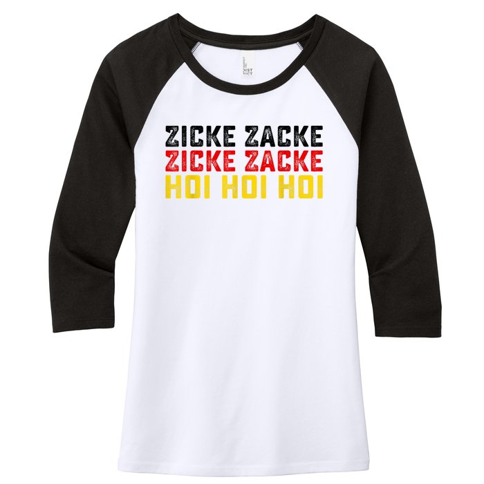 German Oktoberfest Zicke Zacke Zicke Zacke Hoi Hoi Hoi Women's Tri-Blend 3/4-Sleeve Raglan Shirt