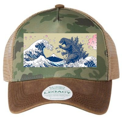 Monster VS the Great Wave Of Kanagaw Legacy Tie Dye Trucker Hat