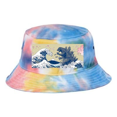 Monster VS the Great Wave Of Kanagaw Tie Dye Newport Bucket Hat