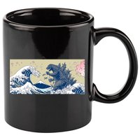 Monster VS the Great Wave Of Kanagaw 11oz C Handle Ceramic Mug