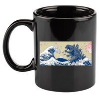 Monster VS the Great Wave Of Kanagaw 11oz C Handle Ceramic Mug