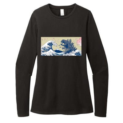 Monster VS the Great Wave Of Kanagaw Womens CVC Long Sleeve Shirt