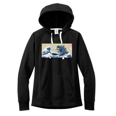 Monster VS the Great Wave Of Kanagaw Women's Fleece Hoodie