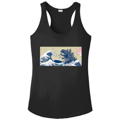 Monster VS the Great Wave Of Kanagaw Ladies PosiCharge Competitor Racerback Tank