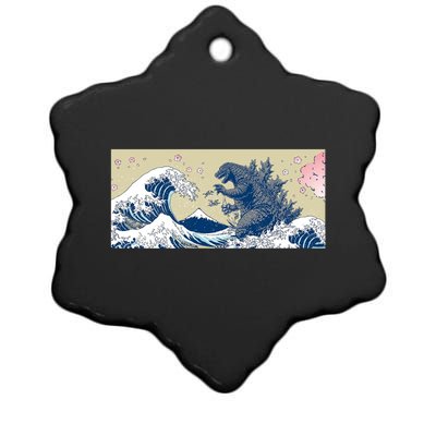 Monster VS the Great Wave Of Kanagaw Ceramic Star Ornament