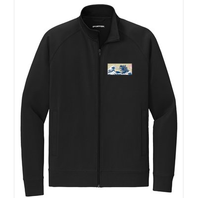 Monster VS the Great Wave Of Kanagaw Stretch Full-Zip Cadet Jacket