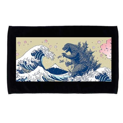 Monster VS the Great Wave Of Kanagaw Microfiber Hand Towel