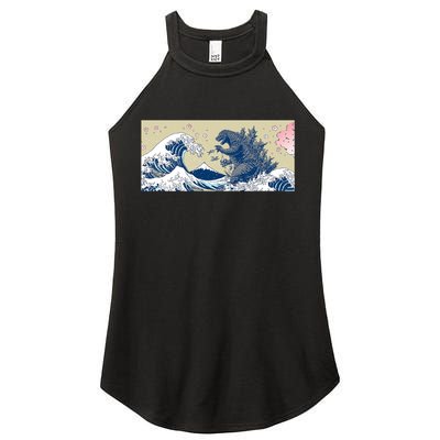 Monster VS the Great Wave Of Kanagaw Women's Perfect Tri Rocker Tank