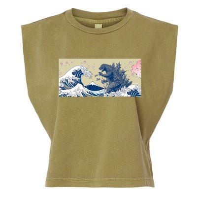 Monster VS the Great Wave Of Kanagaw Garment-Dyed Women's Muscle Tee