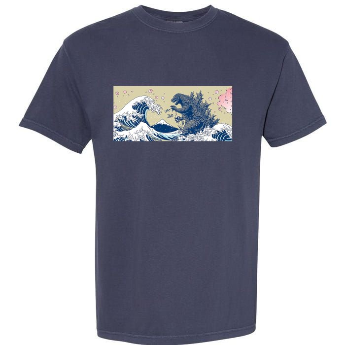 Monster VS the Great Wave Of Kanagaw Garment-Dyed Heavyweight T-Shirt