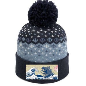 Monster VS the Great Wave Of Kanagaw The Baniff Cuffed Pom Beanie