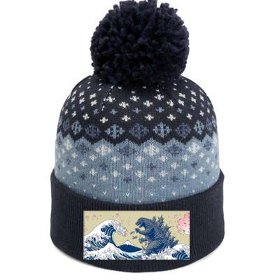 Monster VS the Great Wave Of Kanagaw The Baniff Cuffed Pom Beanie