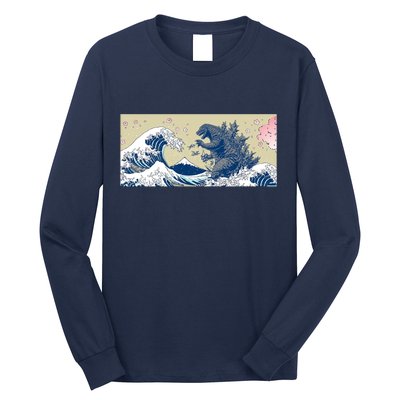 Monster VS the Great Wave Of Kanagaw Long Sleeve Shirt