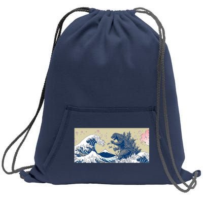 Monster VS the Great Wave Of Kanagaw Sweatshirt Cinch Pack Bag