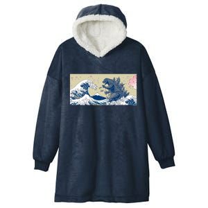 Monster VS the Great Wave Of Kanagaw Hooded Wearable Blanket