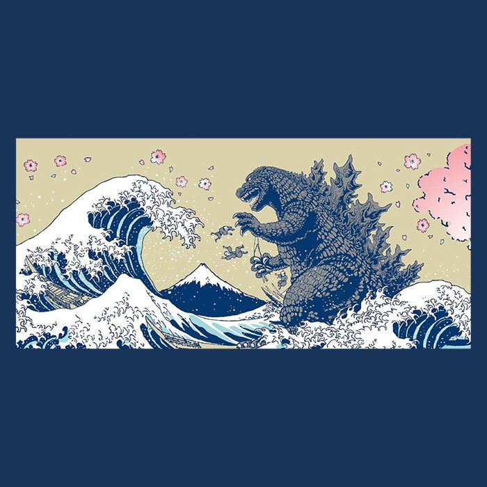 Monster VS the Great Wave Of Kanagaw Bucket Hat