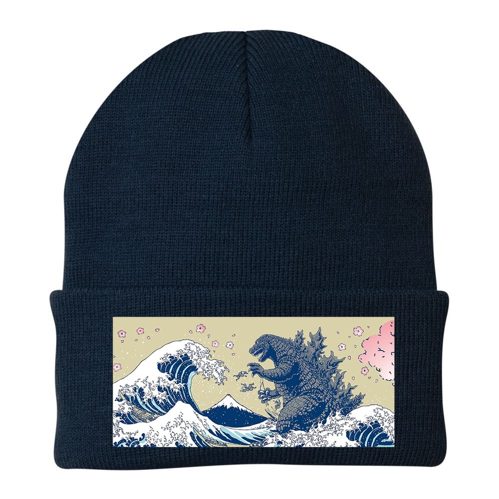 Monster VS the Great Wave Of Kanagaw Beanie