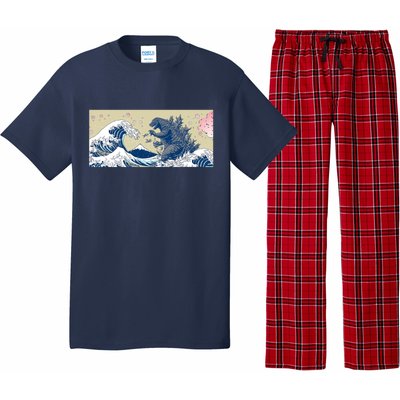 Monster VS the Great Wave Of Kanagaw Pajama Set