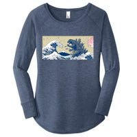 Monster VS the Great Wave Of Kanagaw Women's Perfect Tri Tunic Long Sleeve Shirt