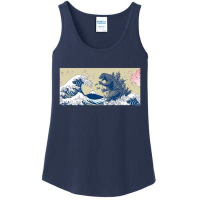 Monster VS the Great Wave Of Kanagaw Ladies Essential Tank