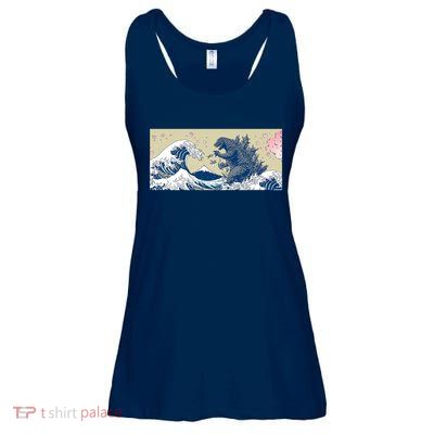Monster VS the Great Wave Of Kanagaw Ladies Essential Flowy Tank