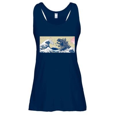 Monster VS the Great Wave Of Kanagaw Ladies Essential Flowy Tank