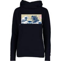 Monster VS the Great Wave Of Kanagaw Womens Funnel Neck Pullover Hood