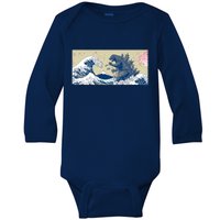 Monster VS the Great Wave Of Kanagaw Baby Long Sleeve Bodysuit