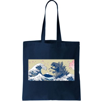 Monster VS the Great Wave Of Kanagaw Tote Bag