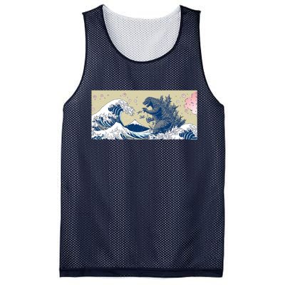 Monster VS the Great Wave Of Kanagaw Mesh Reversible Basketball Jersey Tank