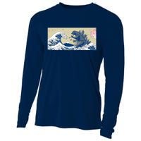 Monster VS the Great Wave Of Kanagaw Cooling Performance Long Sleeve Crew