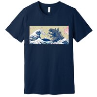 Monster VS the Great Wave Of Kanagaw Premium T-Shirt