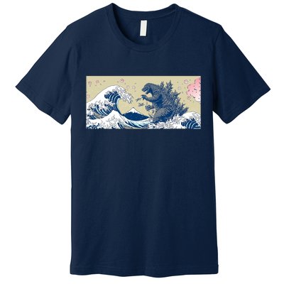 Monster VS the Great Wave Of Kanagaw Premium T-Shirt