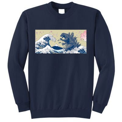 Monster VS the Great Wave Of Kanagaw Tall Sweatshirt