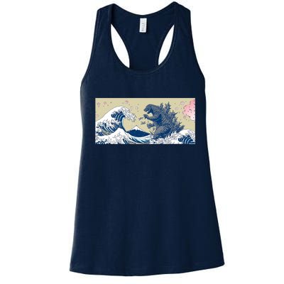 Monster VS the Great Wave Of Kanagaw Women's Racerback Tank