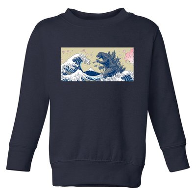 Monster VS the Great Wave Of Kanagaw Toddler Sweatshirt