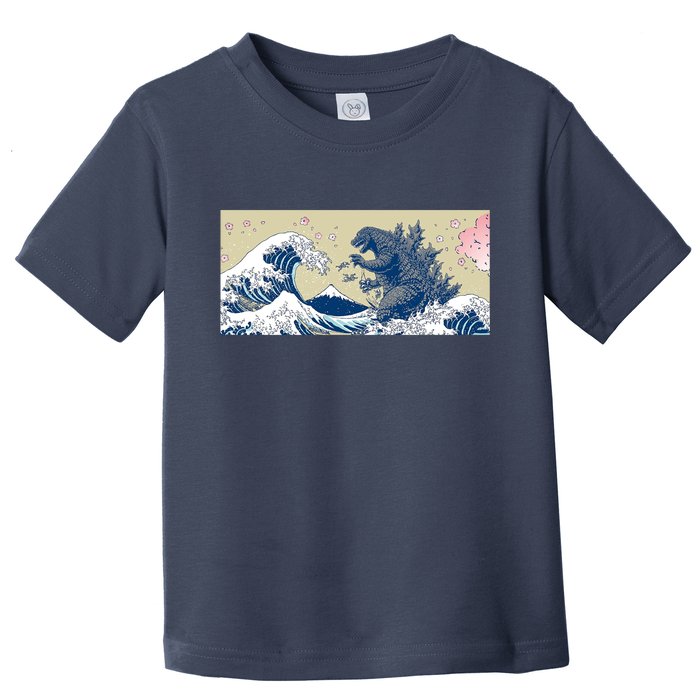 Monster VS the Great Wave Of Kanagaw Toddler T-Shirt