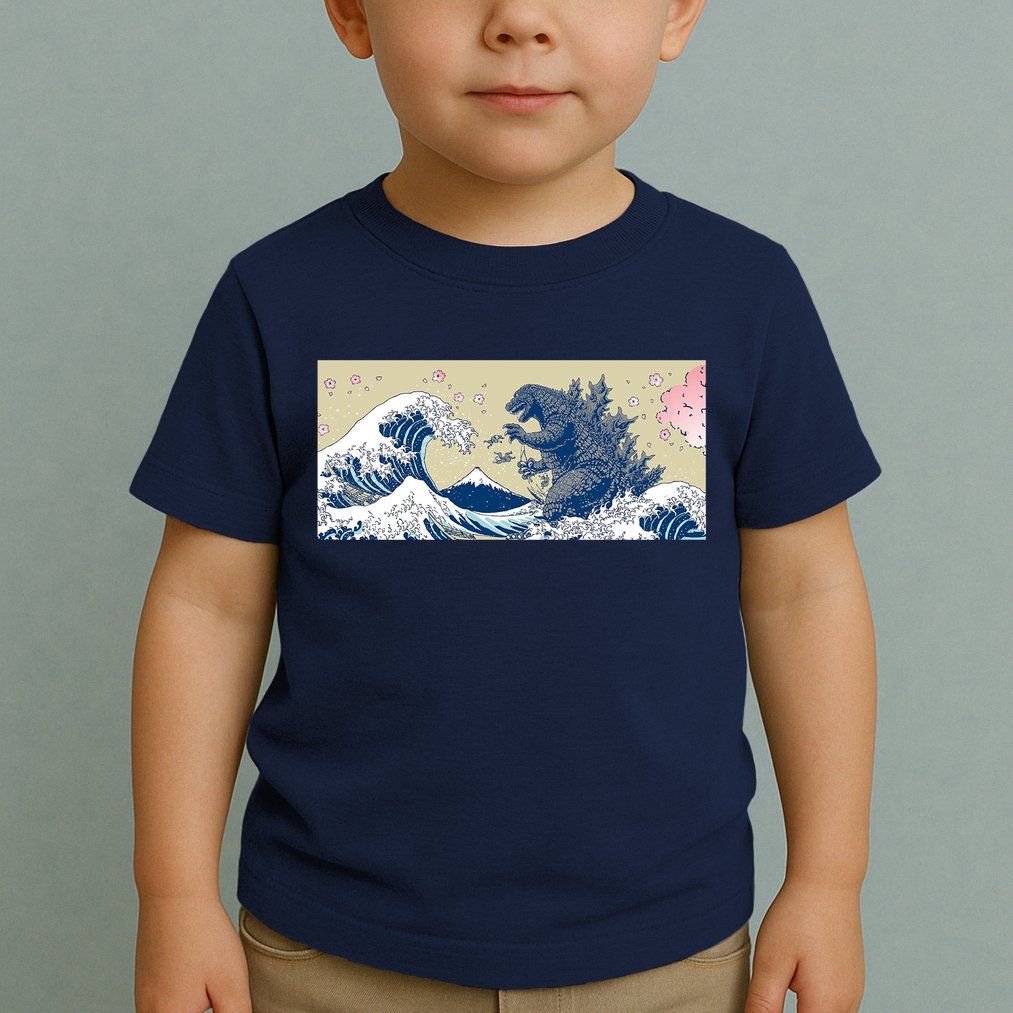 Monster VS the Great Wave Of Kanagaw Toddler T-Shirt