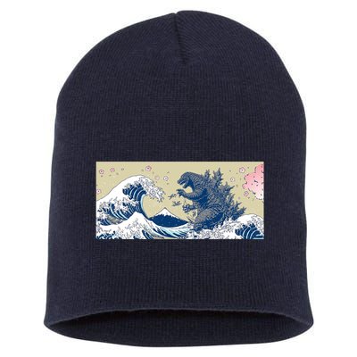 Monster VS the Great Wave Of Kanagaw Short Acrylic Beanie